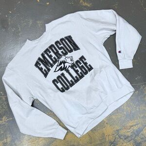 Champion Emerson College Crew Neck Sweater Liberal Arts Boston